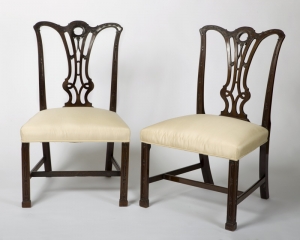 Pair of George III Mahogany Chippendale Chairs Possibly American